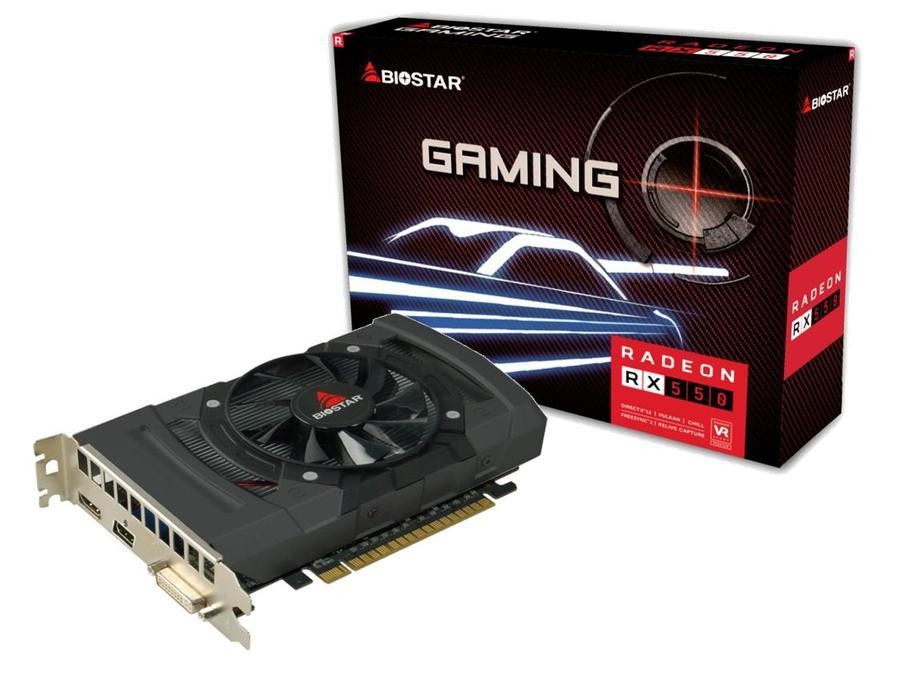 GPU VIDEO CARD GAMING BIOSTAR RADEON RX550 4GB 128BIT DDR5