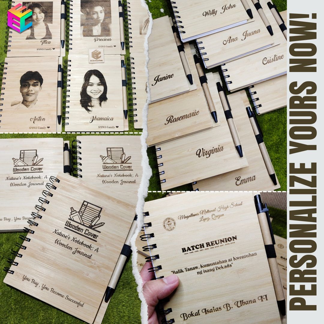 ECONOTE Bamboo Notebook — Custom Engraved with Your Name | Shopee ...