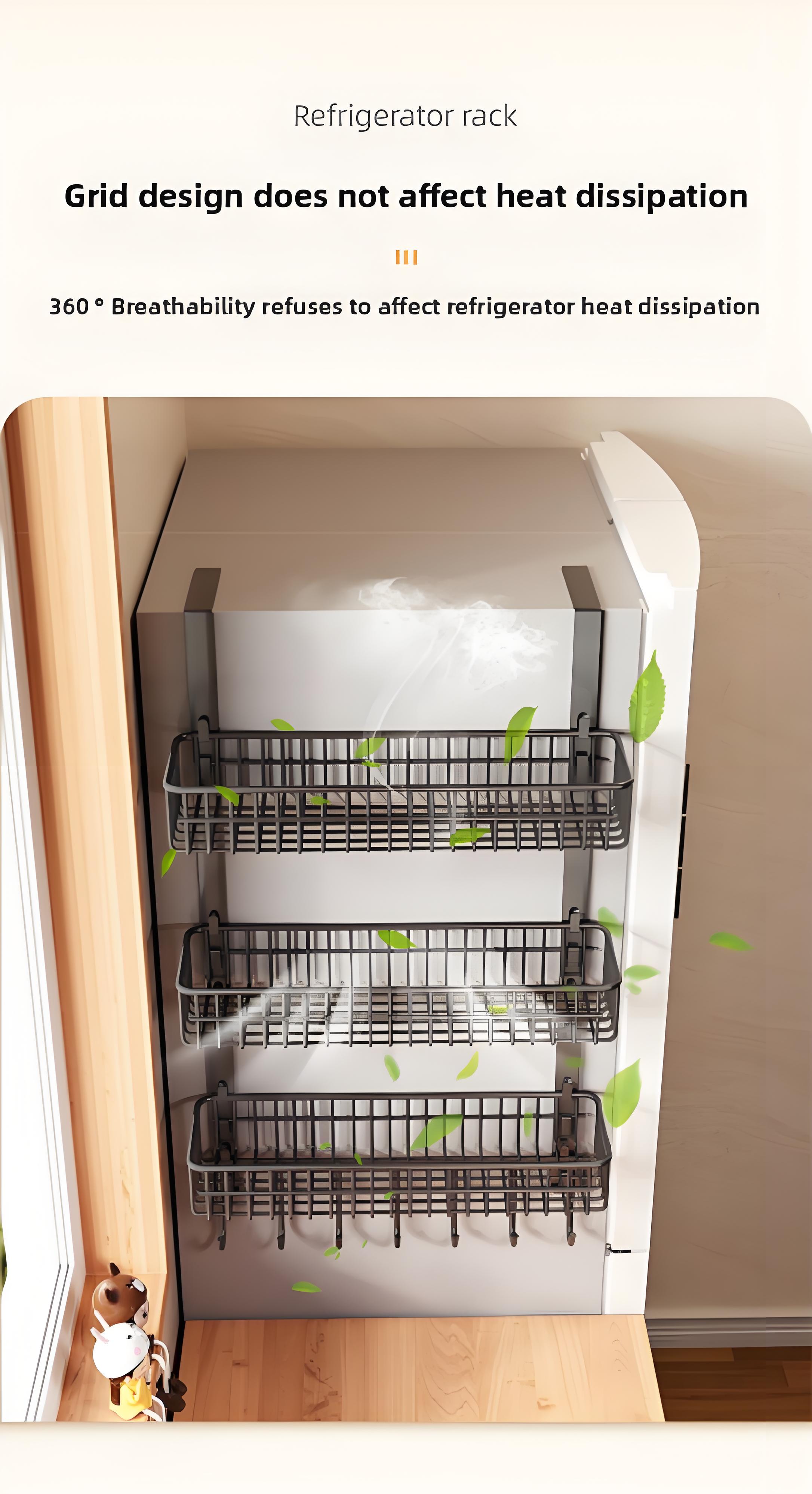 Multifunctional 3-layer Table Side Storage Rack with Hooks Kitchen ...