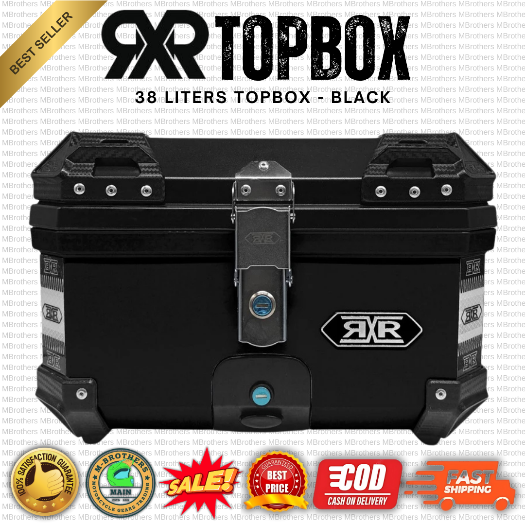 Topbox Only RXR New 38 Liters - Single Lock Hard Plastic Topbox with ...