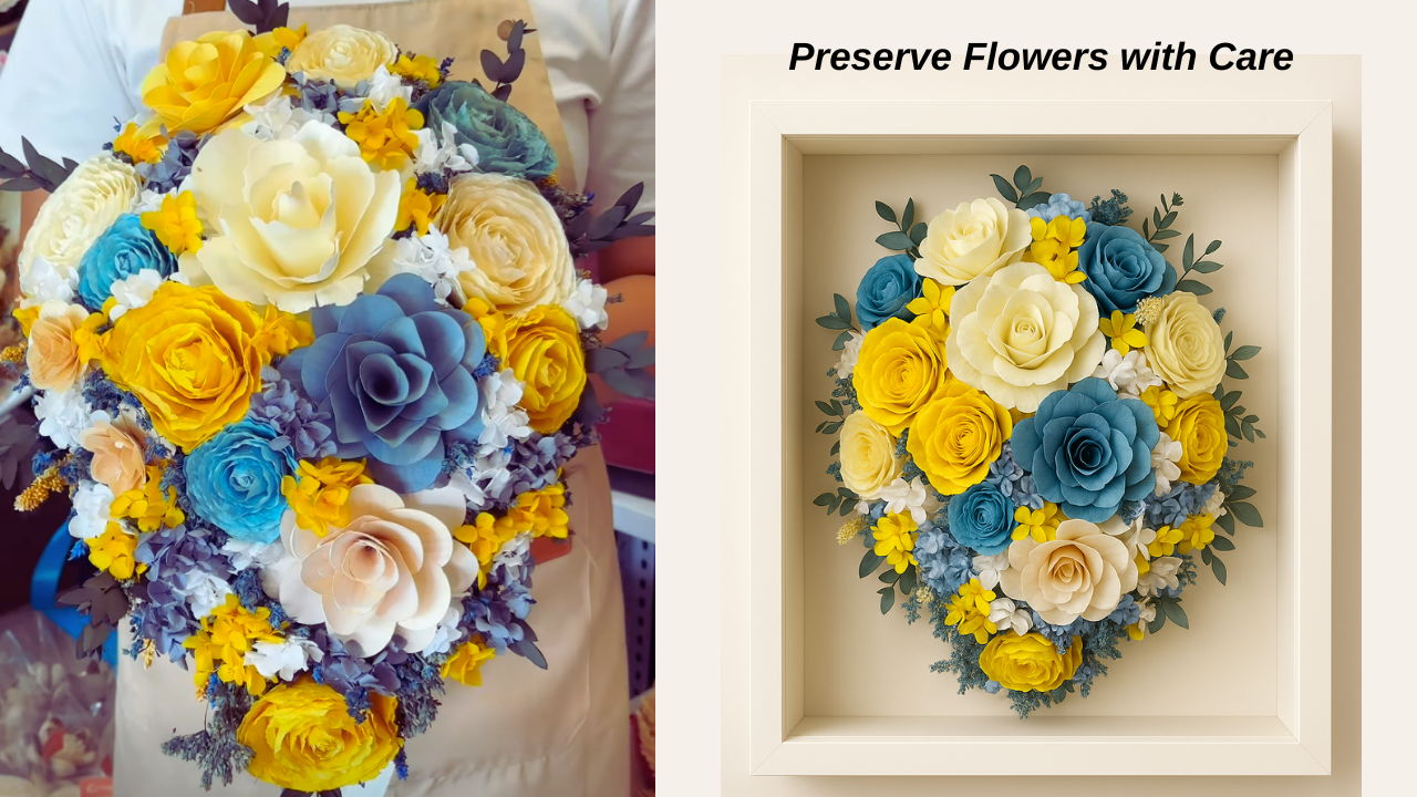 100% Glass Shadow Box Frame 3D Hollow Wooden Display Art Box Flower ...