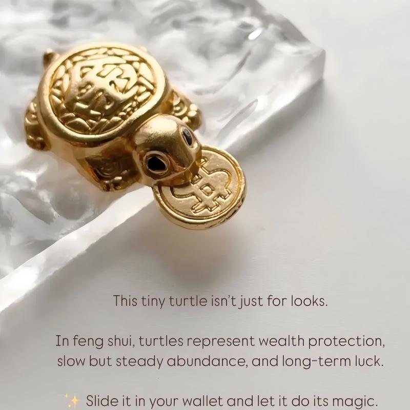 Fengshui Lucky Turtle Wallet Charm Money-biting Turtle Ornaments Decor ...