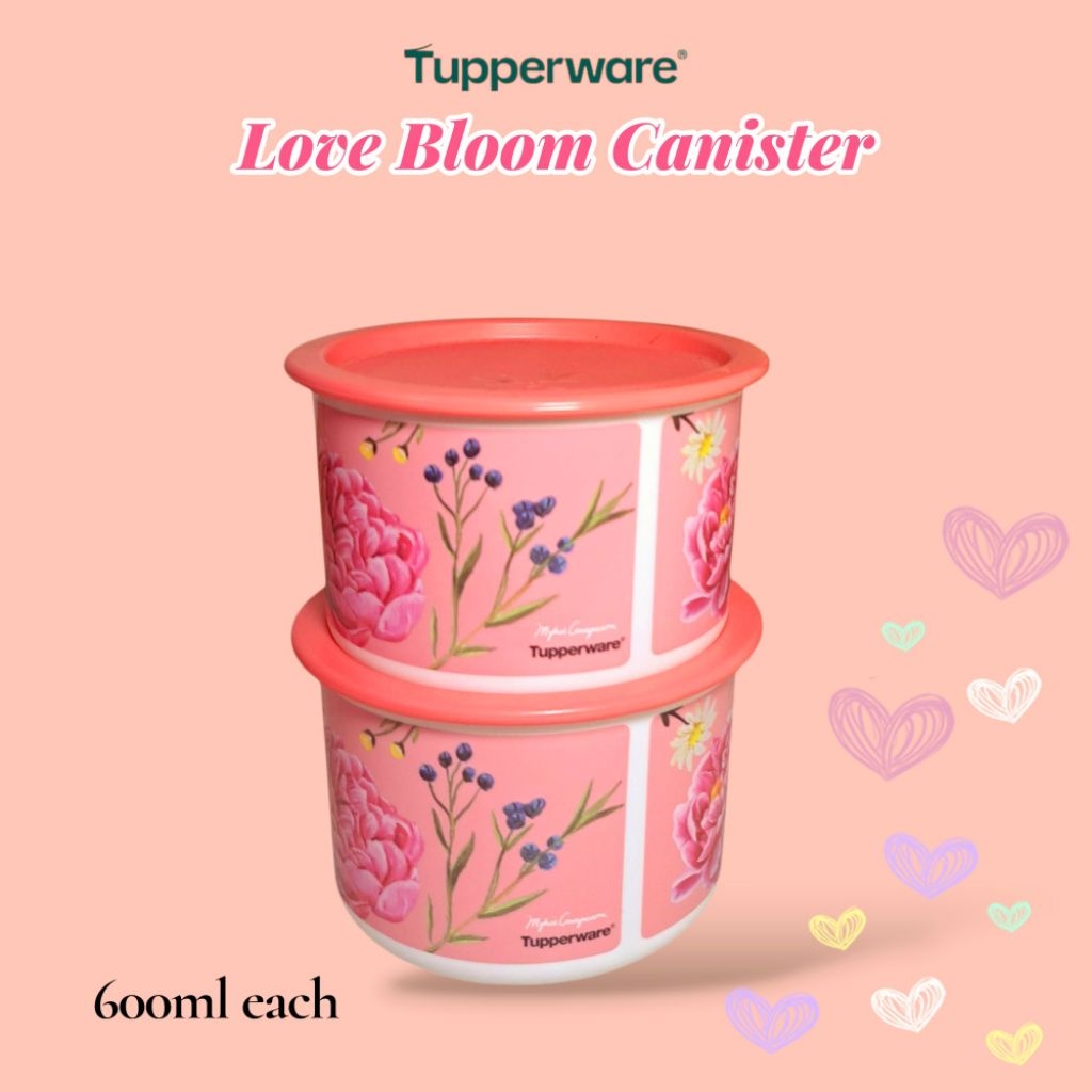 Tupperware Love Bloom Canister 600ml Each | Shopee Philippines