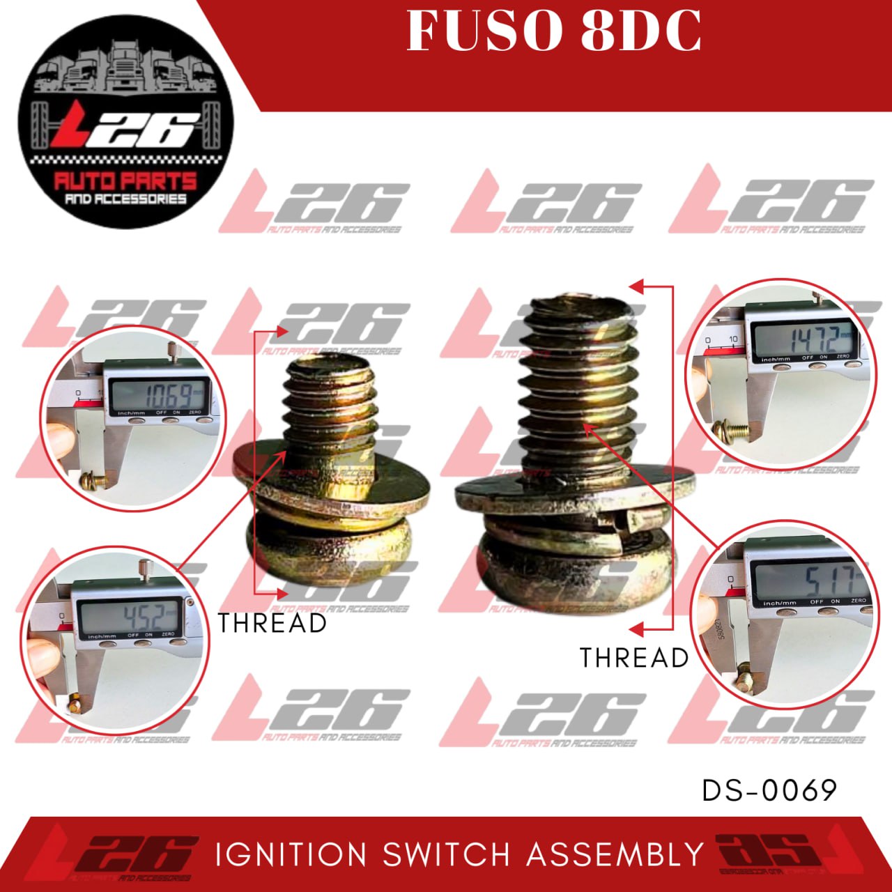 IGNITION SWITCH Mitsubishi truck Fuso 8DC DS-0069 Ignition Switch Assy ...