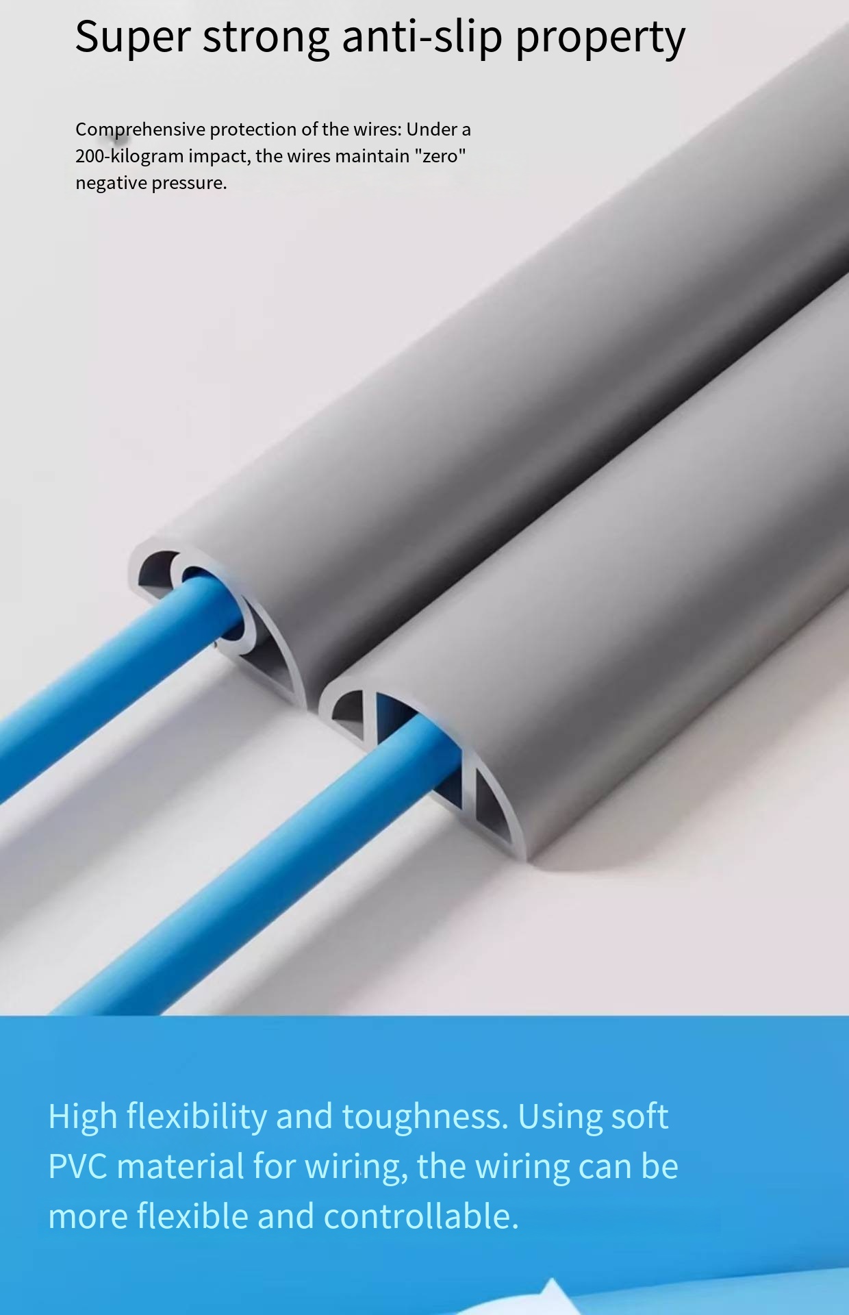 1/5M Pvc floor cable protection strip, rubber cable storage tank cable ...