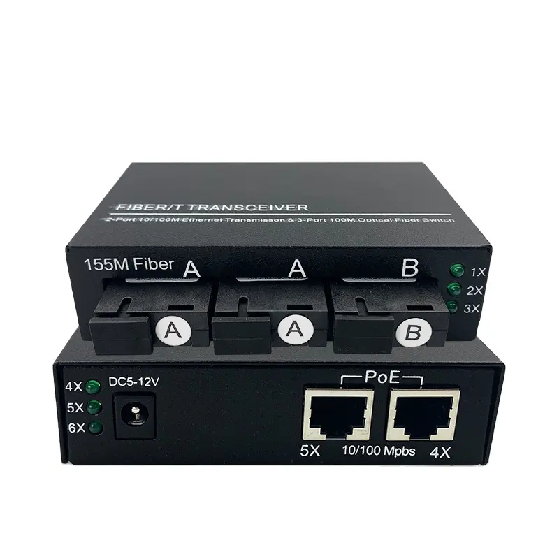 100Mbps 3 Optical 2 Electrical Single-mode Fiber Transceiver Switch ...