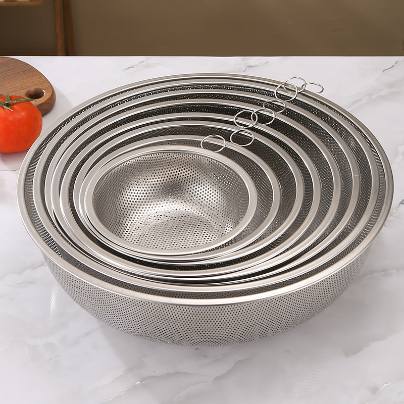 Stainless Steel Strainer Small Hole Mesh with Handle for Rice Vegetable ...