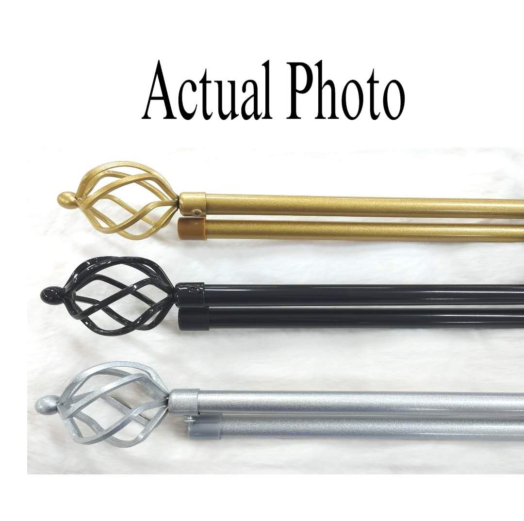 Extendable Double Curtain Rod Set Thick Modern Curtain Rod (28x48 ...