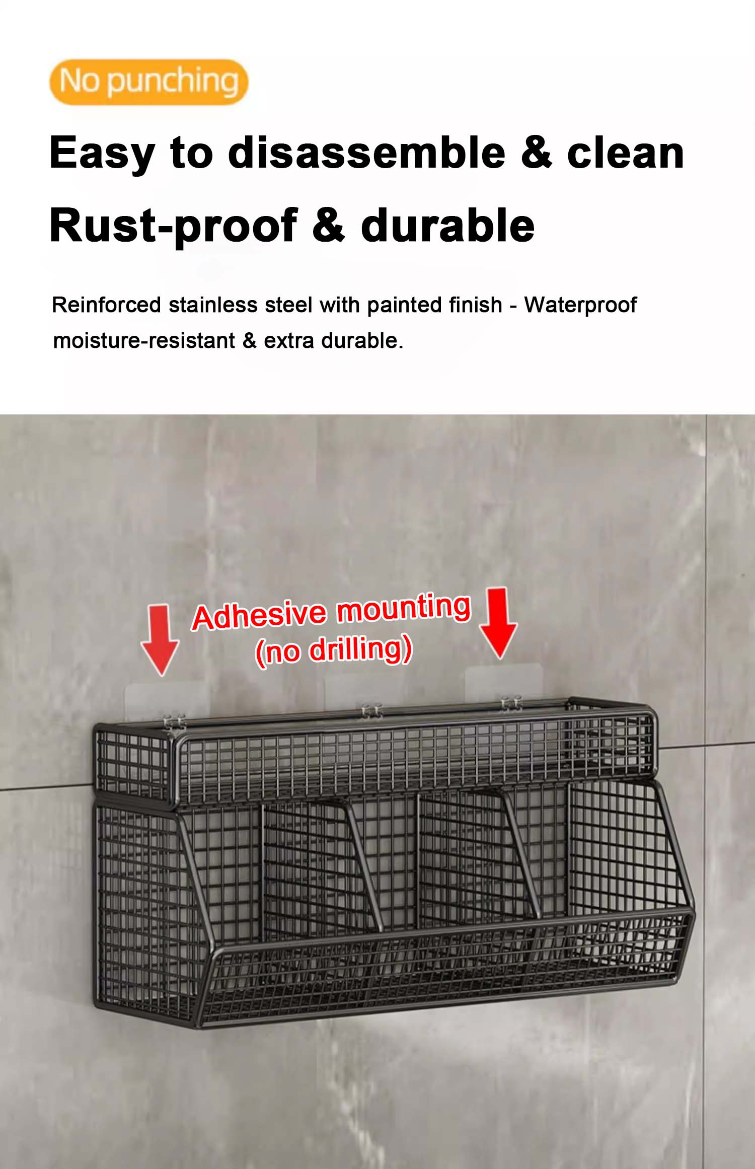SONICO Kitchen Utensils Wall Mounted Condiments Organizer Rack Wares ...