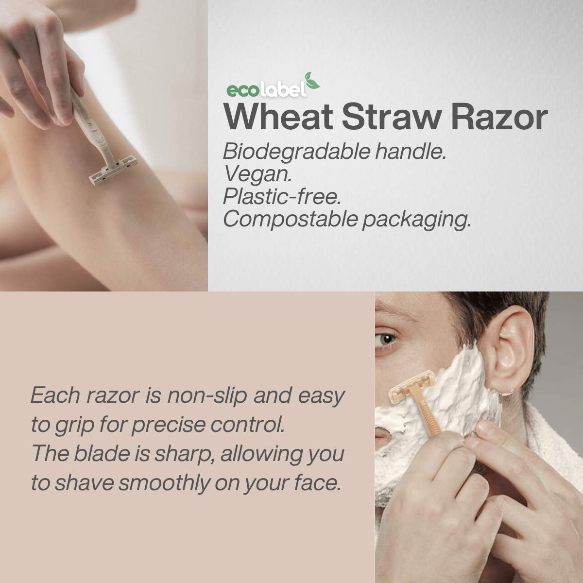 Eco-Friendly Wheat Straw Razor 100% Biodegradable Compostable ...