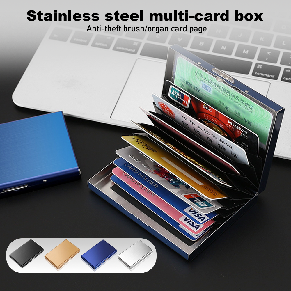 Ultra Thin Credit Card Holder for Men & Women, Stainless Steel Wallet ...