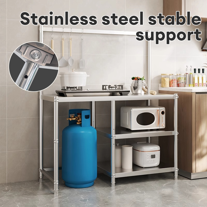 Stainless steel Gas stove Floor Standing Gas Rack Stove Kitchen Heavy ...