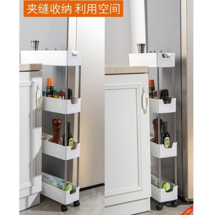 4 Tier Layer Kitchen Moving Rack Storage Shelf Wall Cabinets Home ...