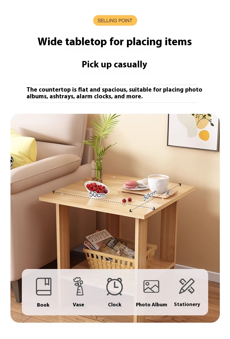 Nordic Bedside Table Small Square Desk Coffee Table Simple Sofa Side ...