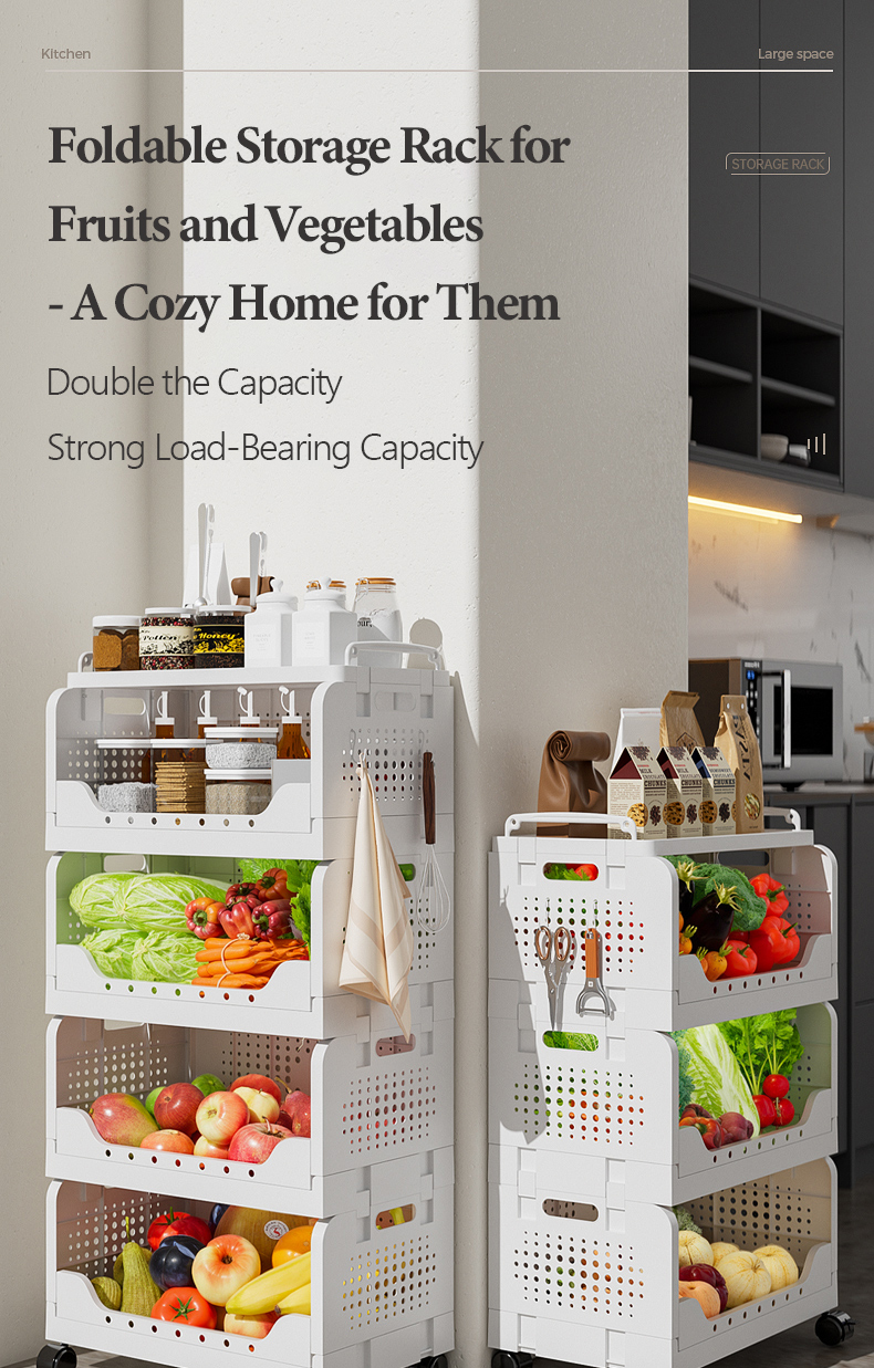 Foldable Storage Cabinet Plastic Drawer Kitchen Wardrobe Bath Storage ...