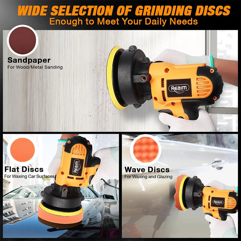 REAIM Buffing Machine Polisher 125MM 900W Electric Car Polisher Buffing ...