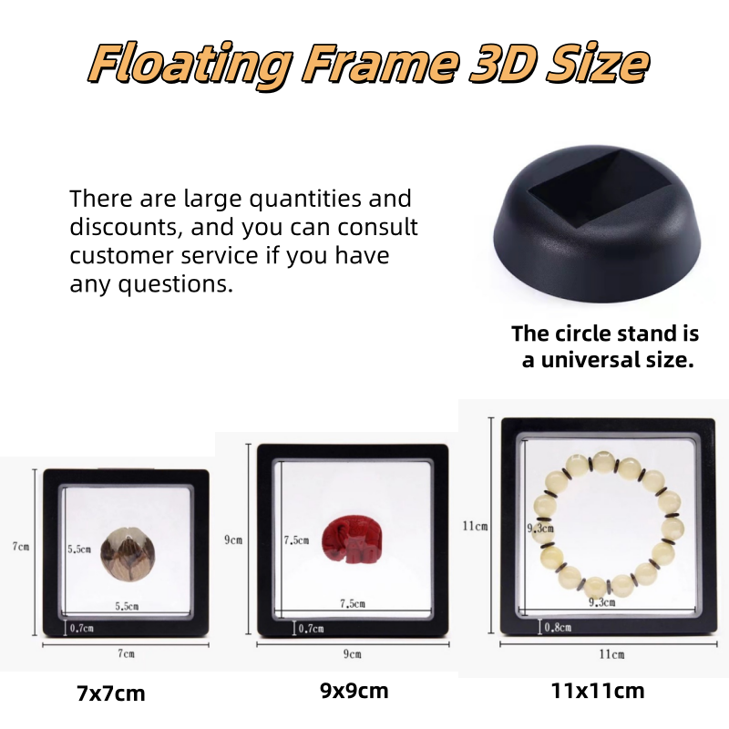 Cabilock Caja Flotante Para Monedas Y Joyas – Soporte Transparente Con Base Redonda Y Marco De PE, Ideal Para Coleccionables Y Recuerdos