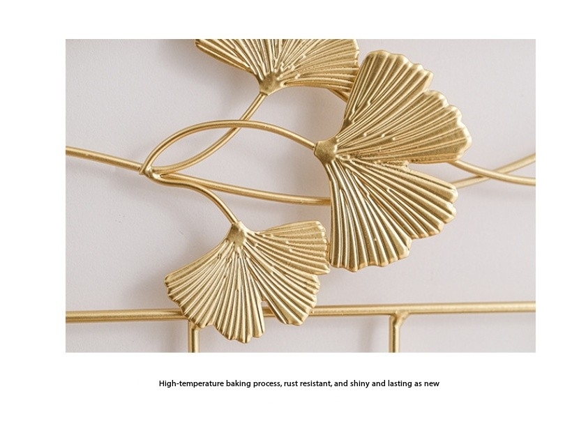 LHK 1pc 4/6 Hooks Wall Coat Racks Wall Mounted Ginkgo Leaf Hook Wall ...