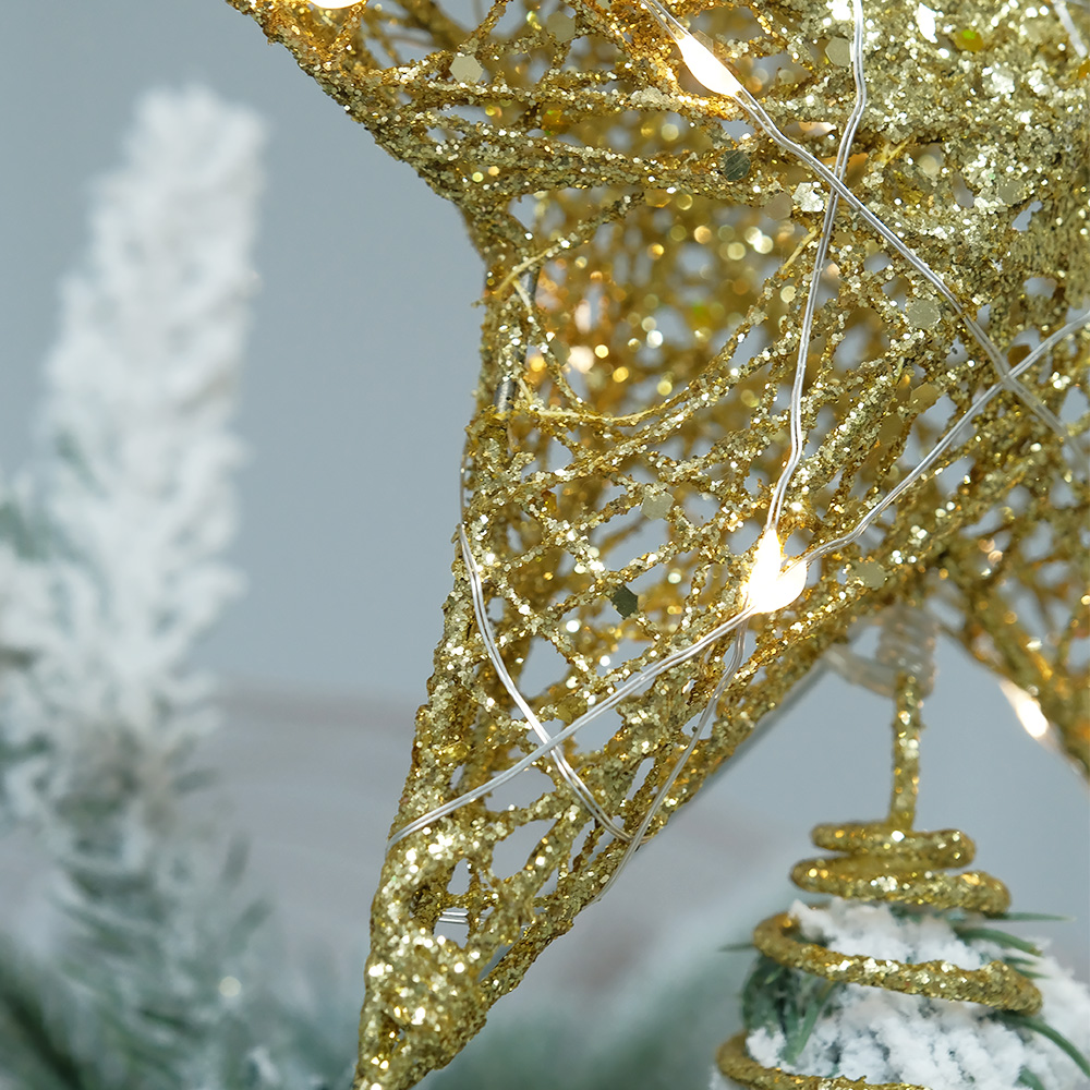 Christmas Tree Toppers Glitter Star Hollow Sequin Star For Treetop Xmas ...