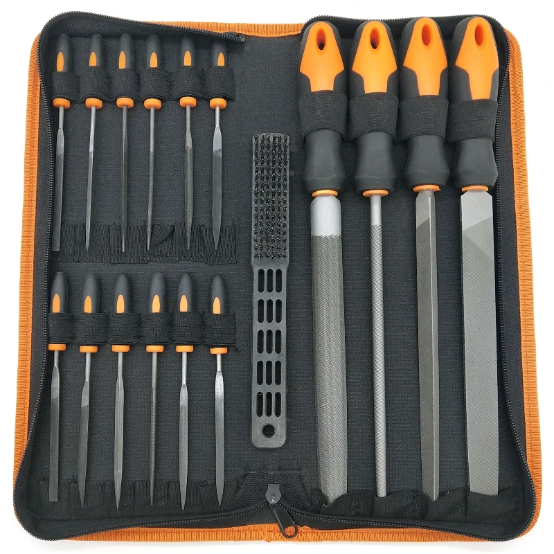17 Pcs Premium Grade T12 Drop Forged Alloy Steel File Set with Carry ...