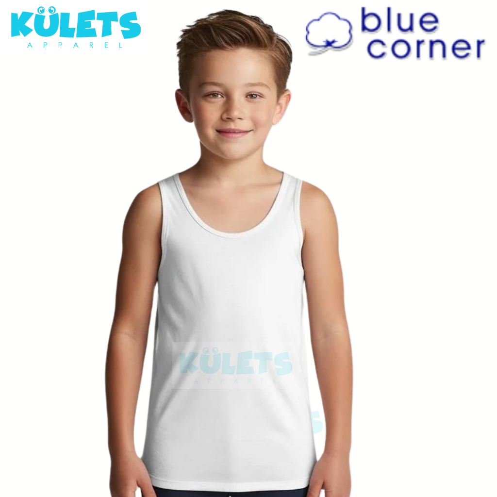 [Wholesale] 3 Pieces Blue Corner Cotton Sando for Boys White Inner Wear ...