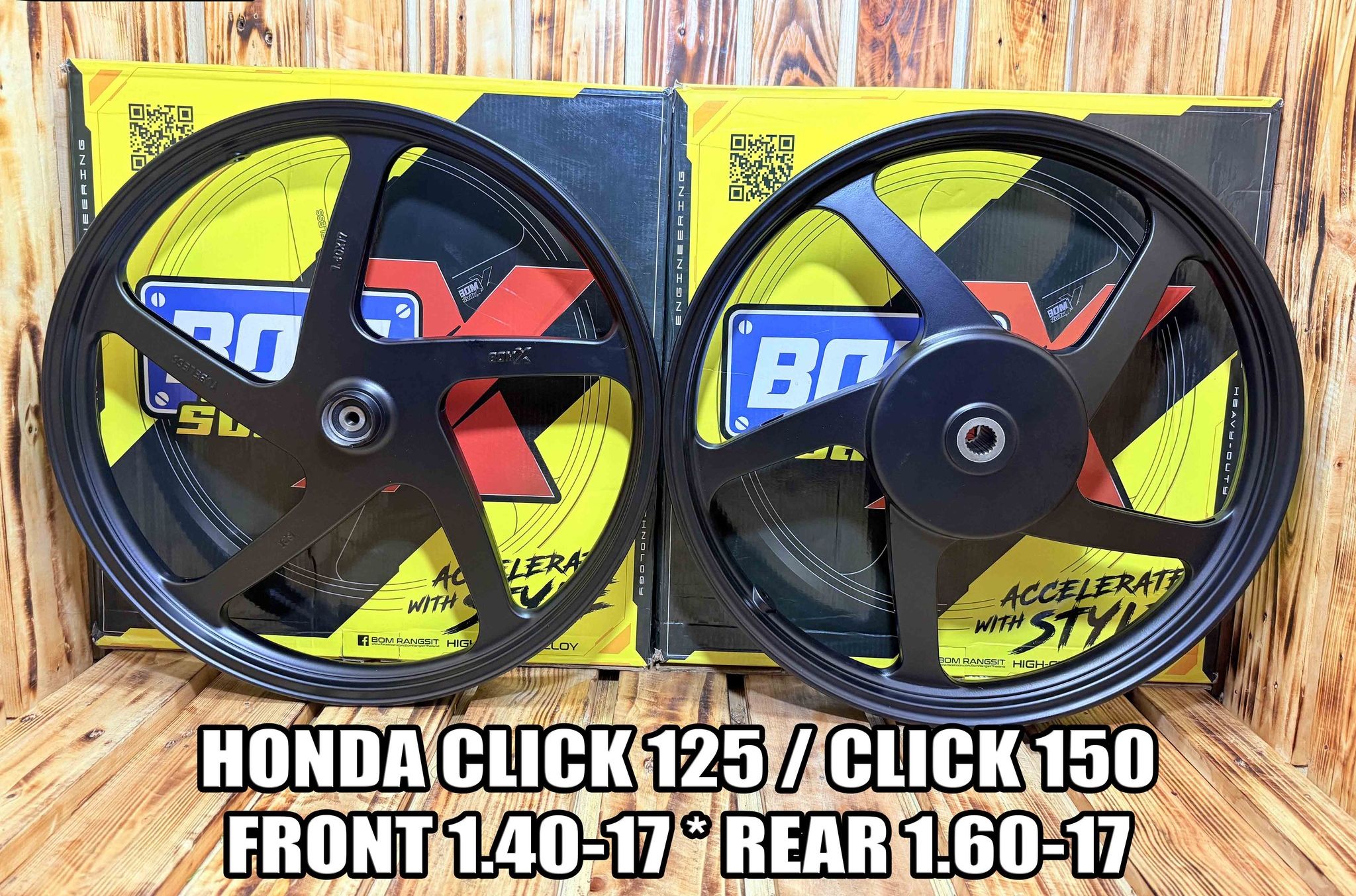 M3 BRAND NEW BOM X ORION CNC MAGS 17s 5 SPOKES HONDA CLICK 125 / CLICK ...