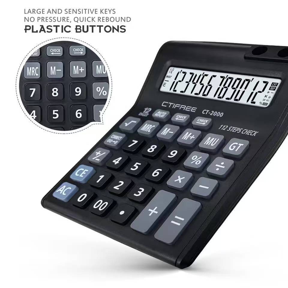 JS #NEW Dual-Screen Calculator 12digit Large-Screen Display Financial ...