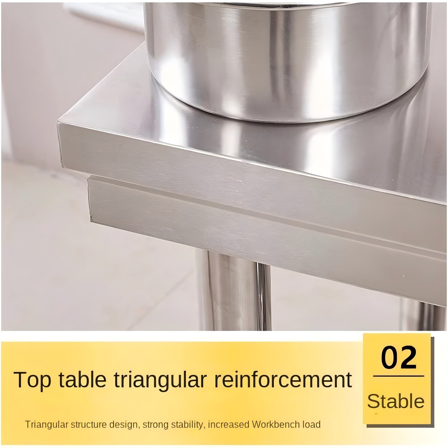 2-Layer Table Stainless Worktable Easy To Clean Console Packing Table ...