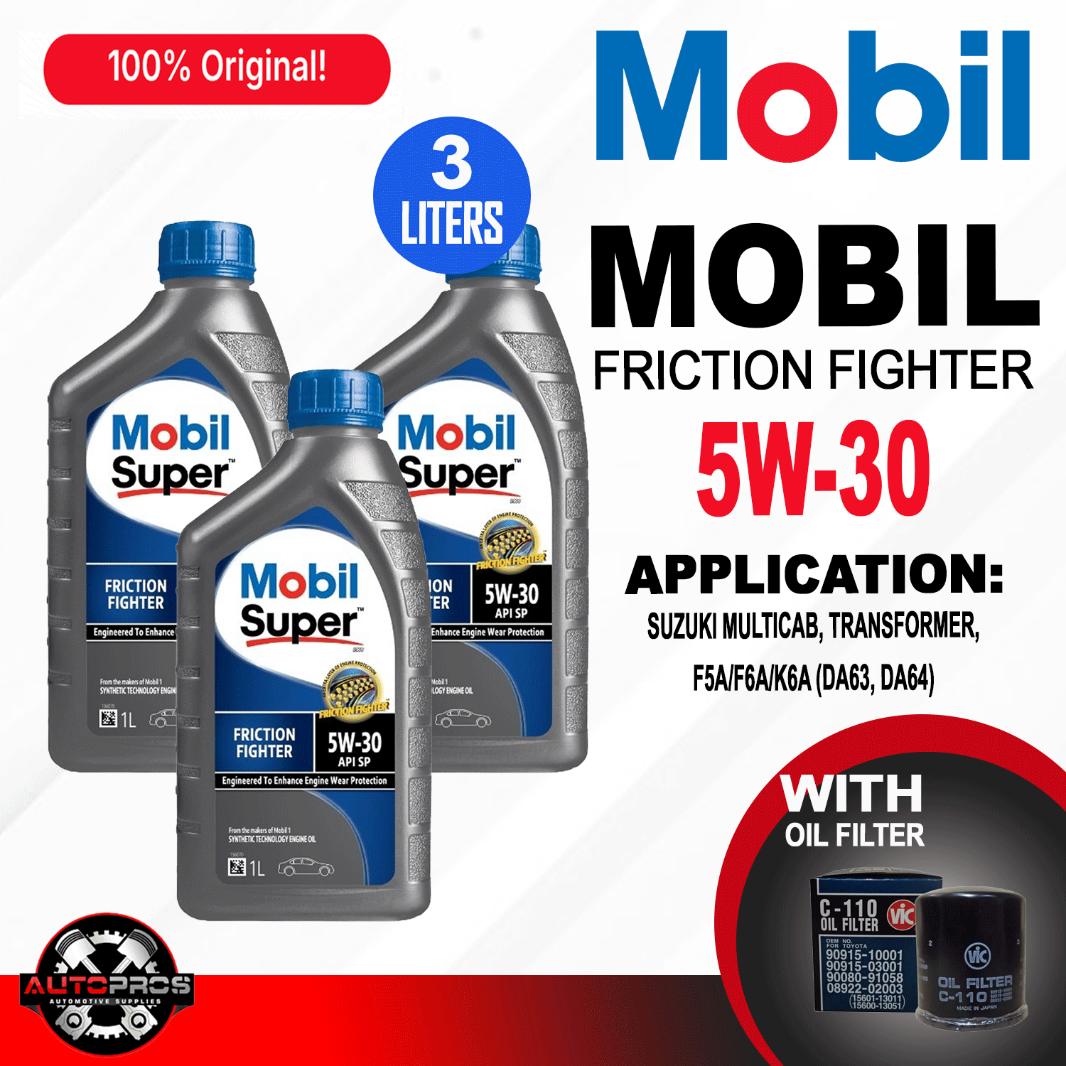Mobil Super Friction Fighter 5W-30 3 liters for SUZUKI Multicab ...