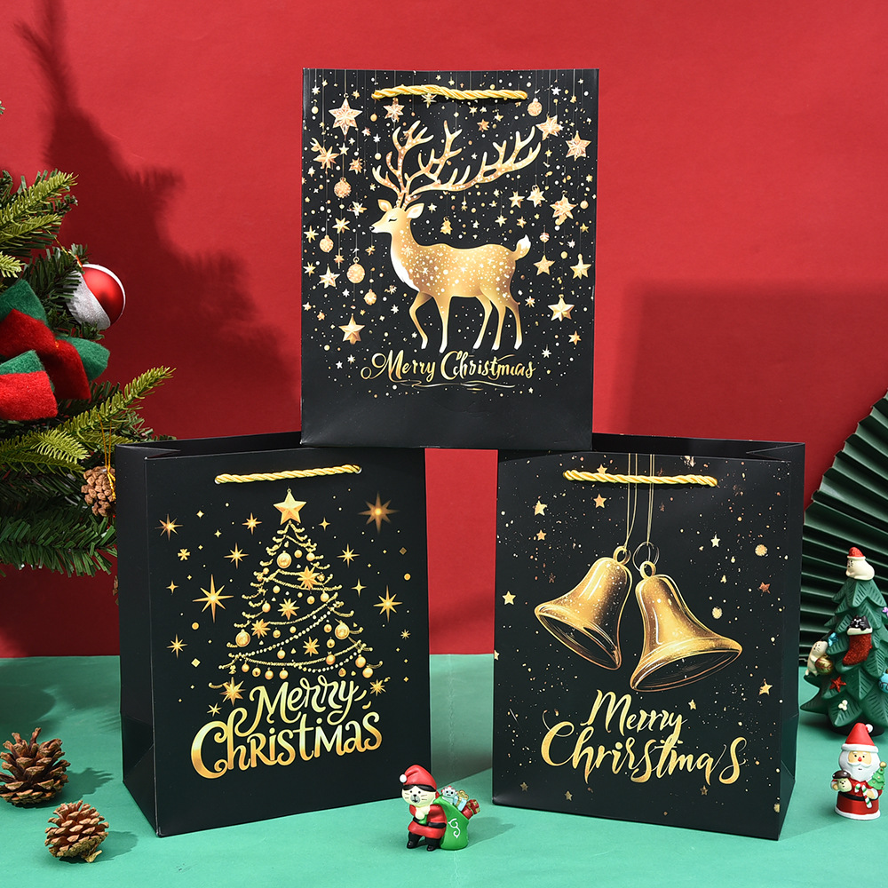 【10PCS Set】Wholesale Kraft Paper Bag Cardboard tote bag Christmas gift ...
