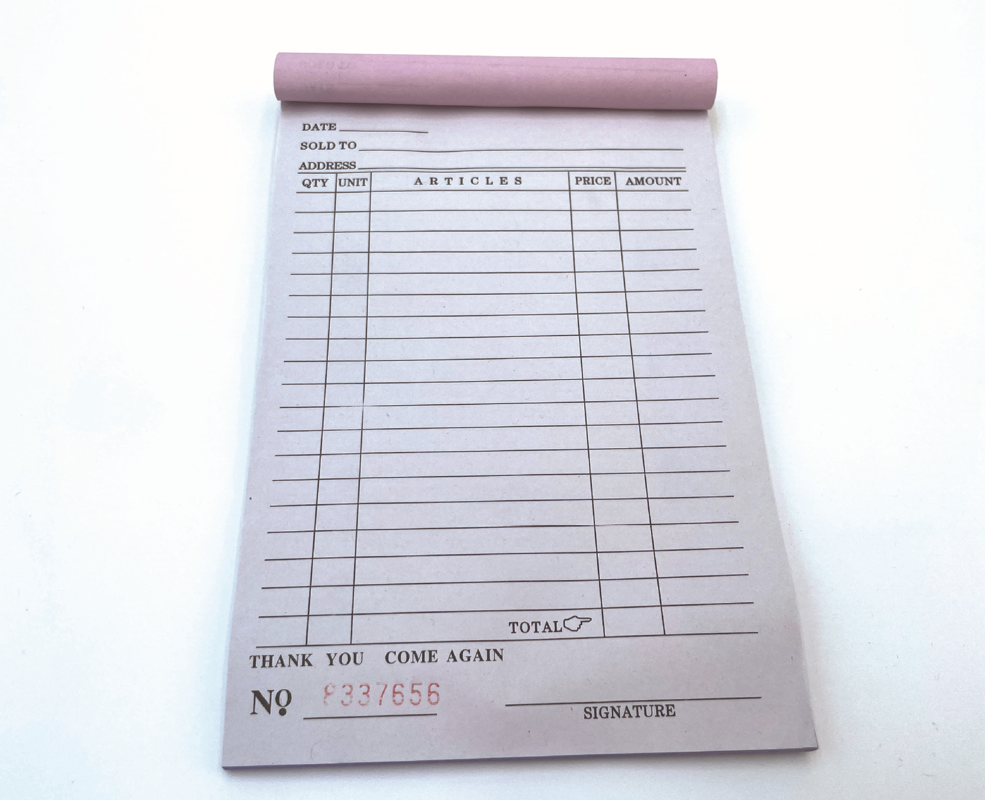 DELIVERY RECEIPT 60/50 sheet duplicate and triplicate carbon paper ...