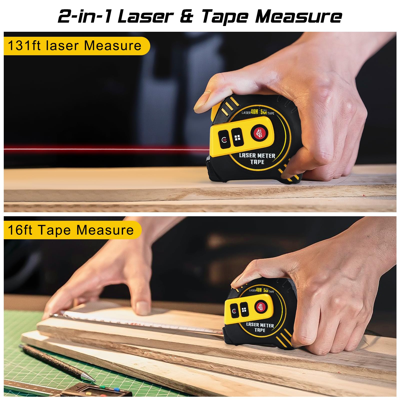 COD Multifunctional Level Ruler Laser Line Measuring Tape Pro Tool ...