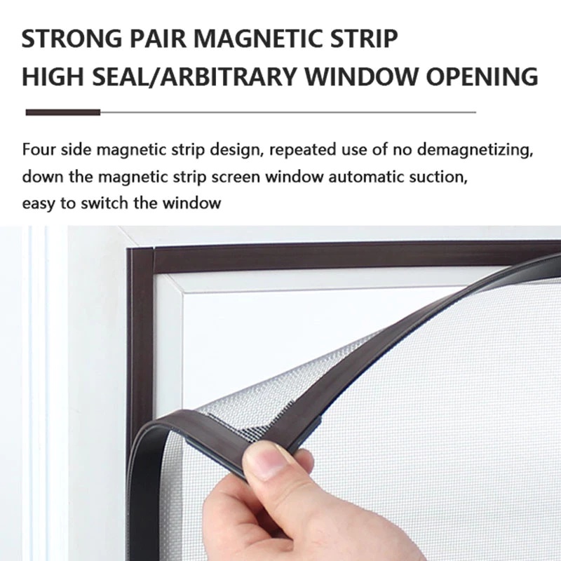Strong Magnetic Screen Window With Frame DIY Door Screen Self-adhesive ...