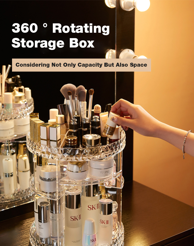Acrylic Rotating Perfume Organizer Rack Multi-layer Adjustable Cosmetic ...