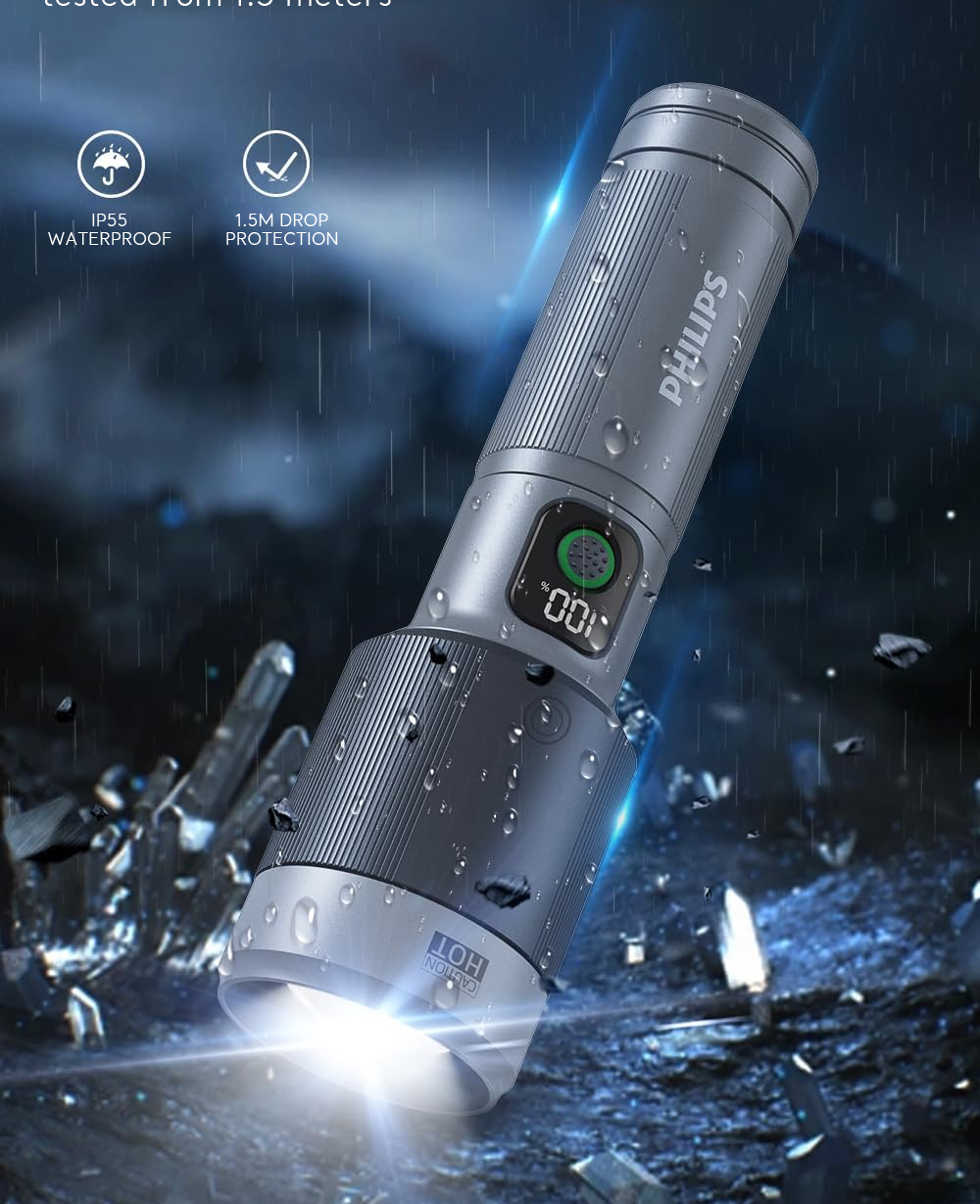 PHILIPS Zoomable L Flashlights SFL5101-56 Original - Aircraft Aluminium ...