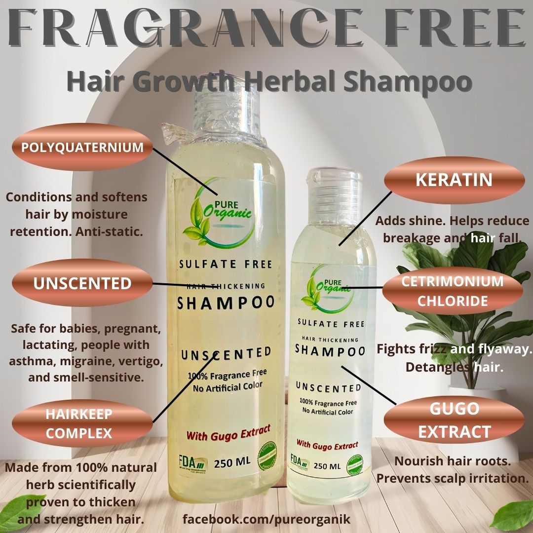 Sulfate Free Hair Thickening Unscented Fragrance Free Shampoo by Pure  Organic Baby Safe