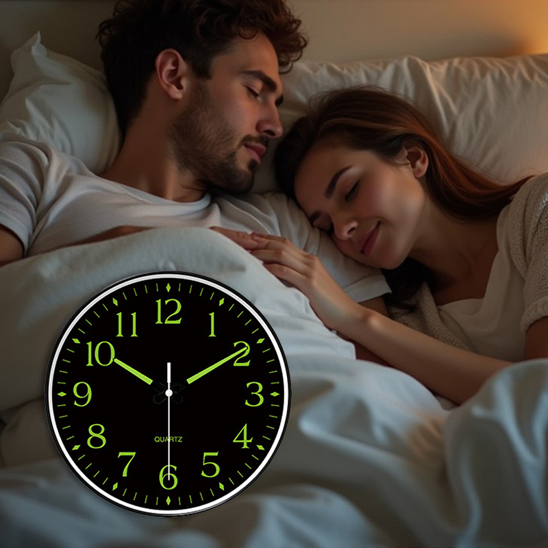 12 Inches Luminous Wall Clock Glow In The Dark with Night Light Big ...