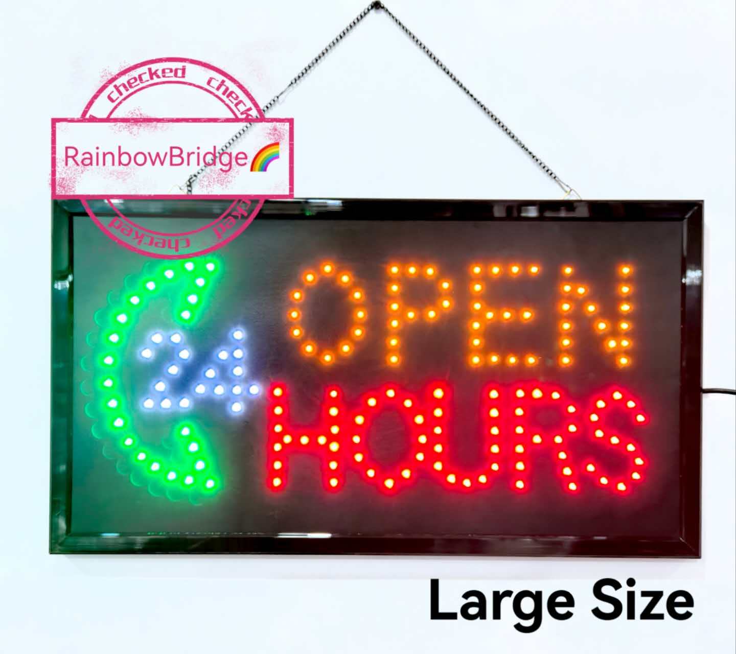 OPEN 24HOURS - RAINBOW BRIDGE LED SIGNAGE (New-Small-Large) #SIZE ...