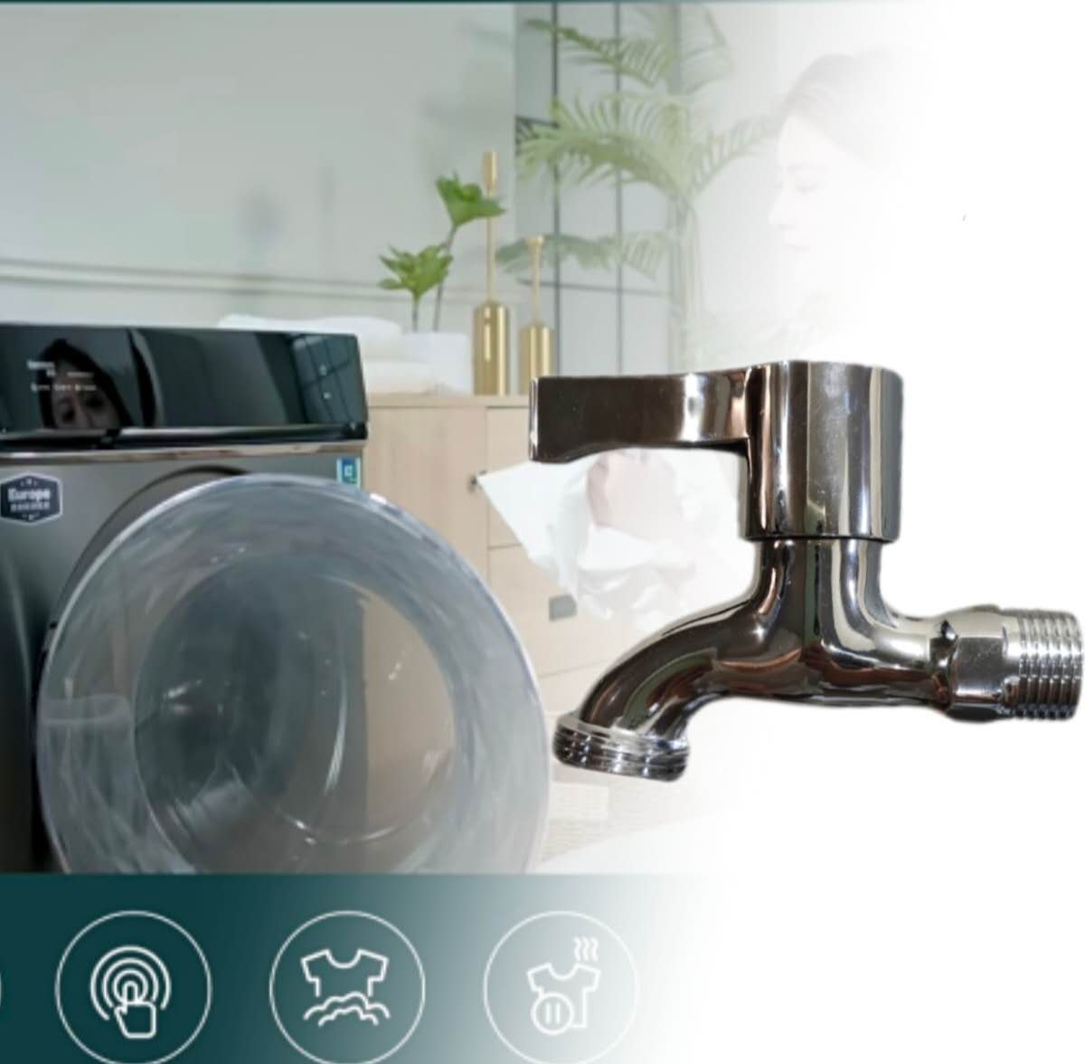 3/4 Inch Washing Machine Tap Heavy Duty Faucet for European Style ...
