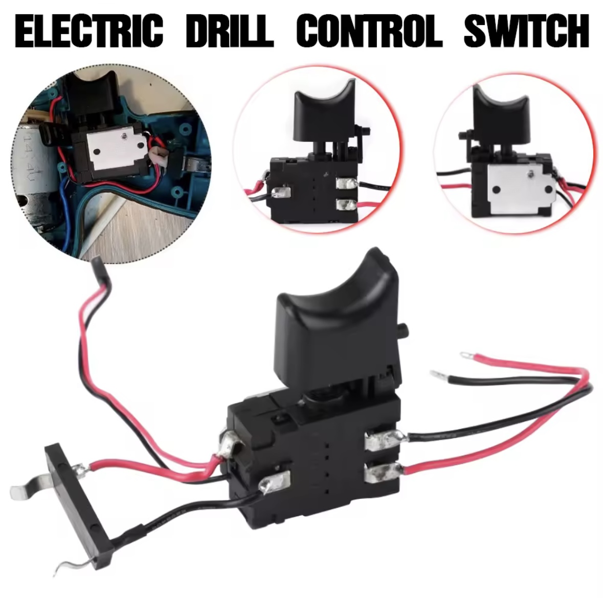 Lithium Battery Cordless Electric Drill Switch With led Light Trigger ...