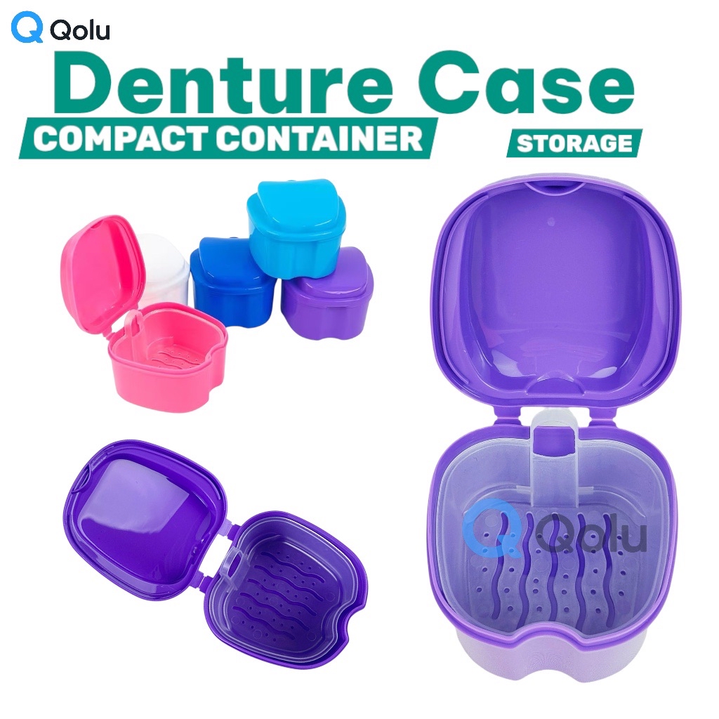 Denture Case – Portable Travel Storage Box for False Teeth | Compact ...