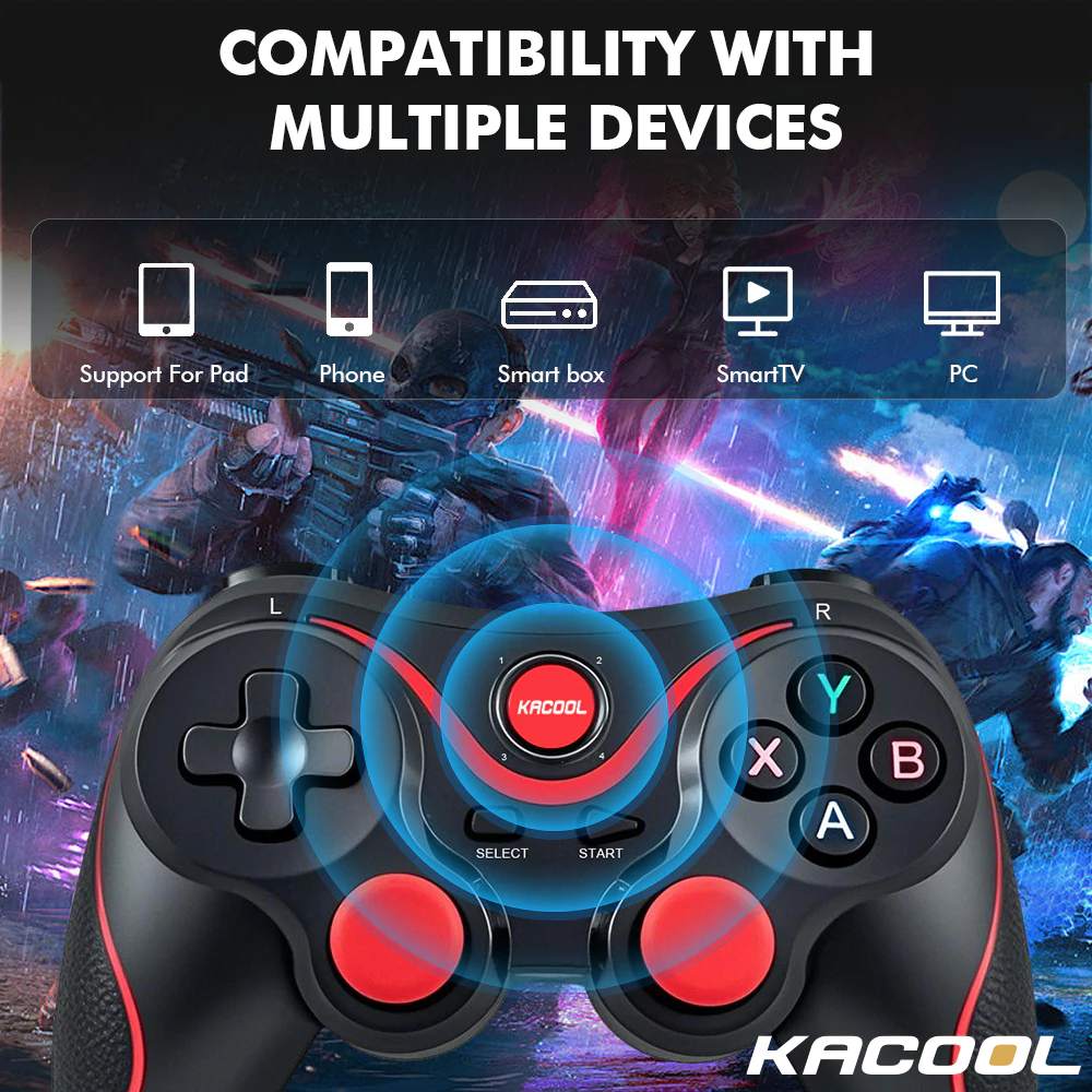 Wireless Bluetooth Gamepad Controller with Phone Holder for Smartphone ...