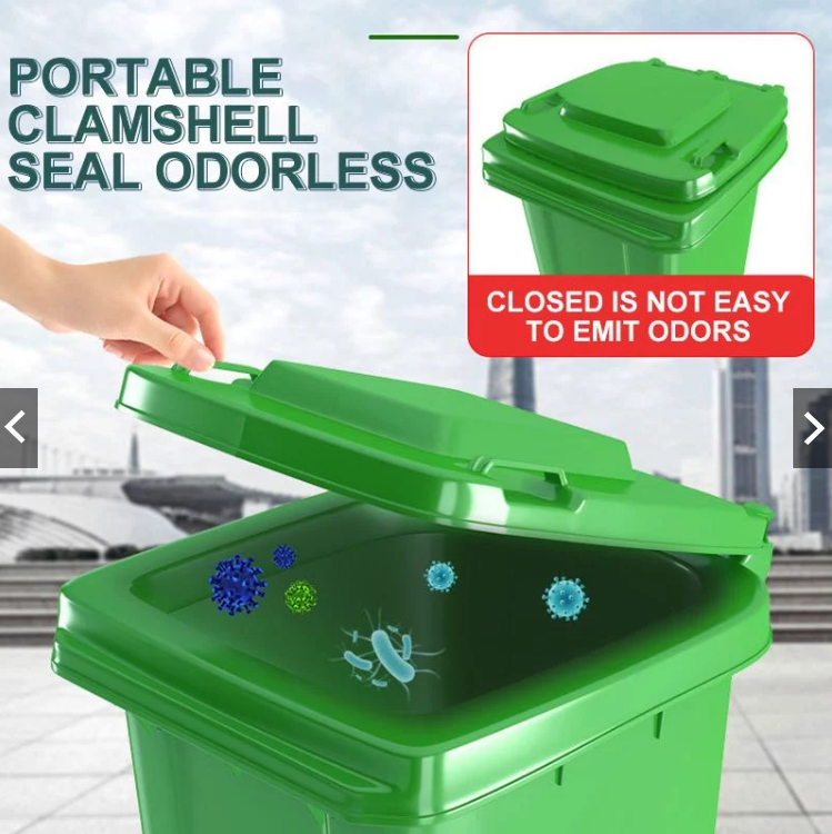BIG Trash Bin with Cover 30L-240L Large Garbage Bin with Wheel plastic ...