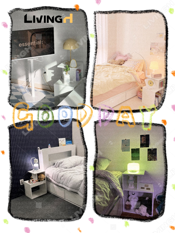 LIVING Bedside table small bookshelf coffee table bedroom (Can be