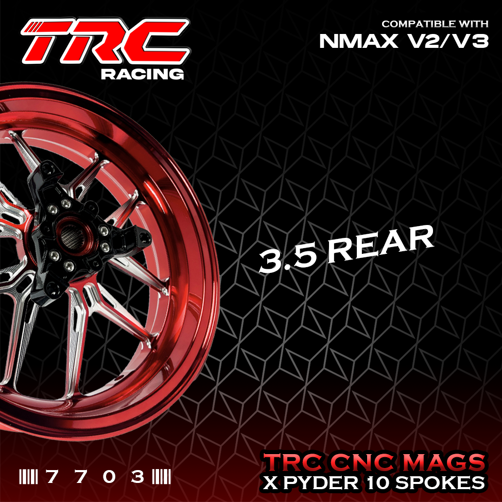 TRC CNC XPYDER 10 SPOKES MAG WHEELS (3.0 F x 3.5 R 13) for NMAX V2/V3 ...
