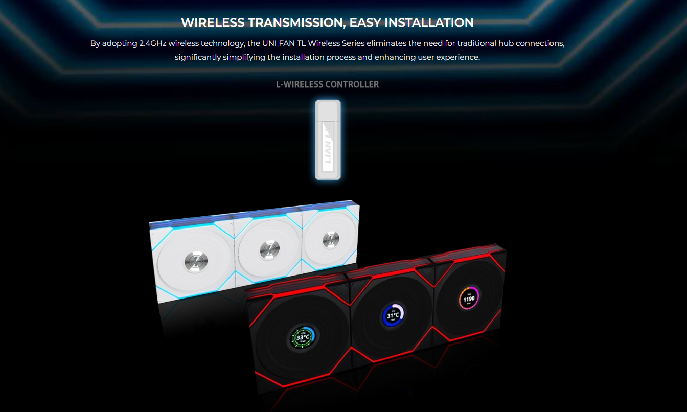 Lian Li Computer PC Fan 1x120mm UNI FAN Reverse TL Wireless RGB Case ...