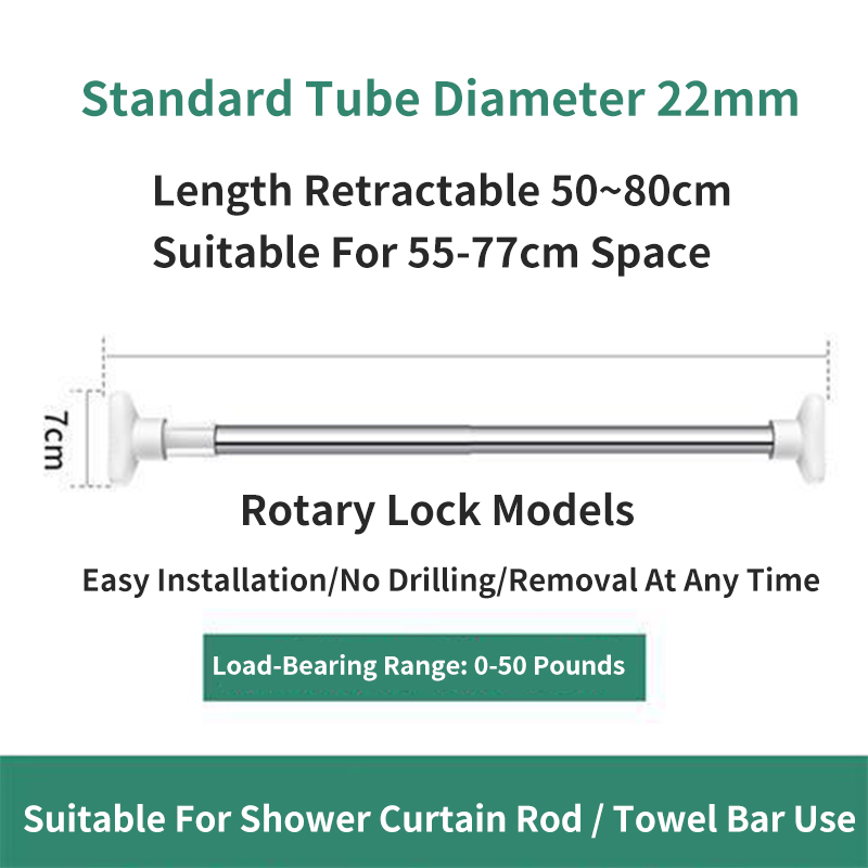 Extendable Telescopic Curtain Rod Adjustable Drying Rack Clothes Spring ...