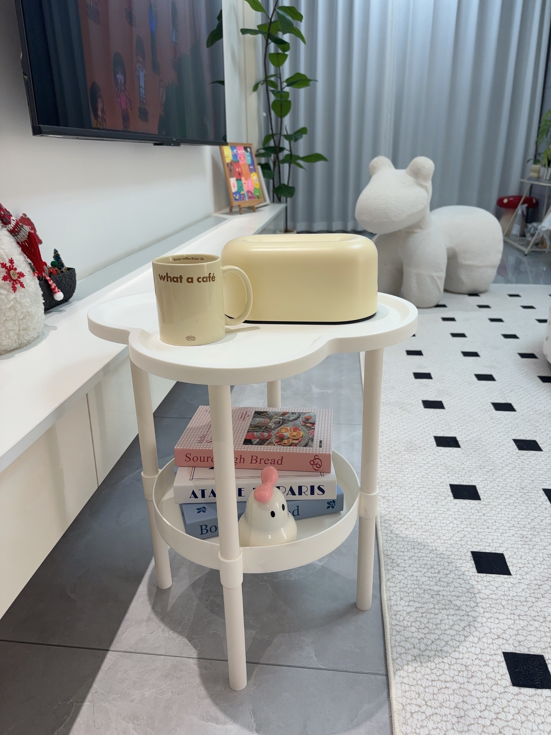 Nordic Coffee Table Sofa Side Table Double Layer Corner Tea Table ...
