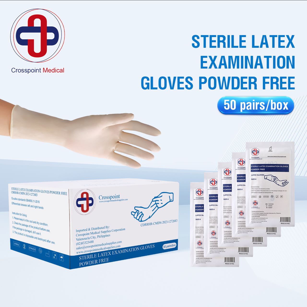 Crosspoint Sterile Surgical Gloves 2pcs / 1pack | Shopee Philippines