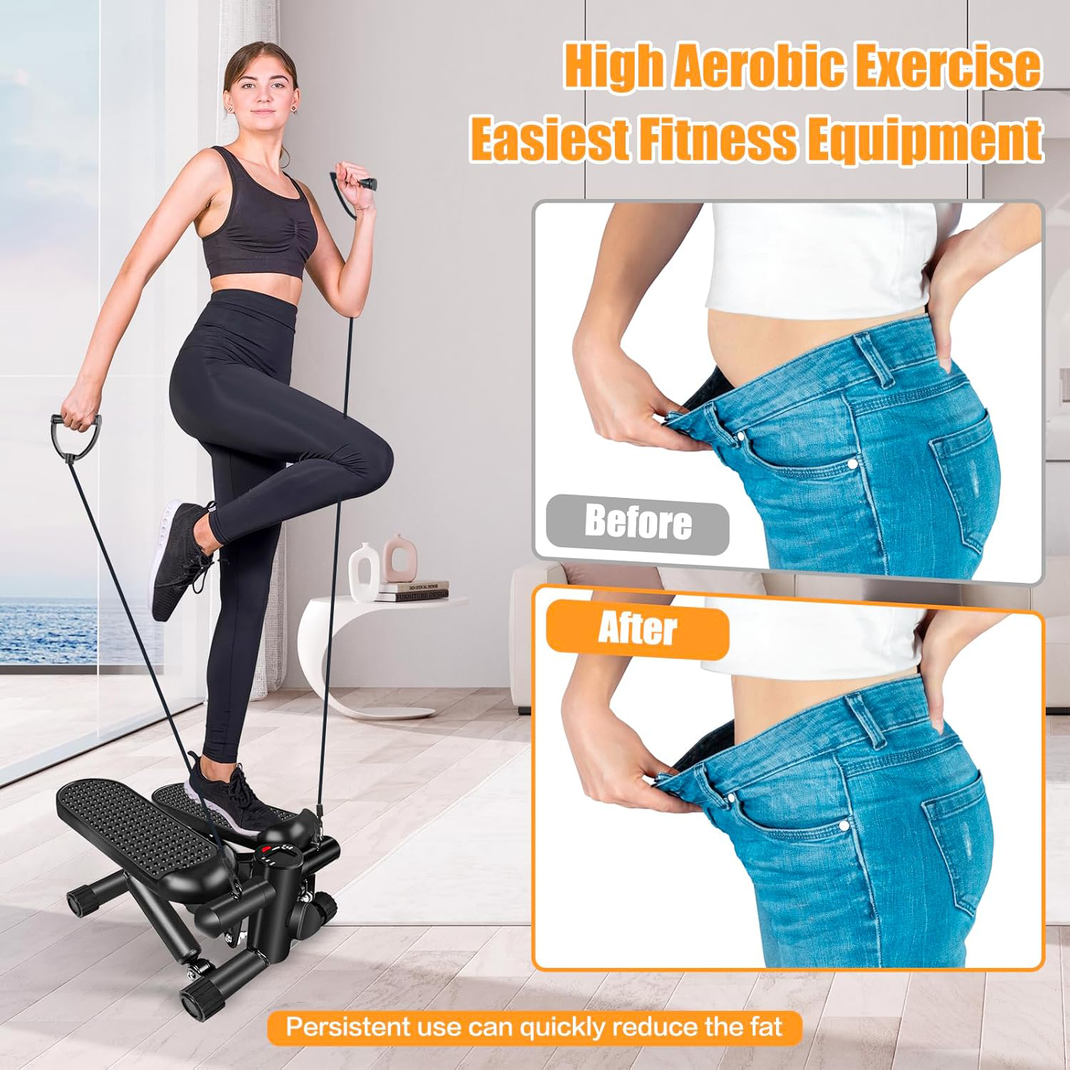 Stepper Exercise Equipment Machine Hydraulic Motion Treadle Aerobic Leg ...